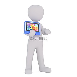 傳真,白人男性,3d模型