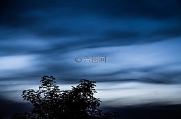 云,在晚上,云現象