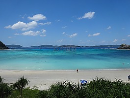 海,海灘,藍(lán)色的天空
