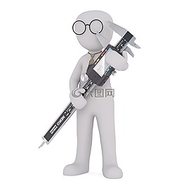 傳真,白人男性,3d模型