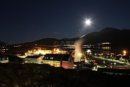 夜,查看,格陵兰