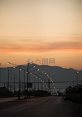 視圖,街頭,黎明