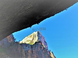 徒步旅行,山,猶他州