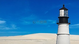 燈塔,海灘,海