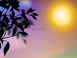 圖形,日落,紫色