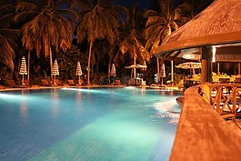 游泳池,夜景,馬爾代夫
