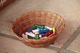 粉筆,購物籃,著色