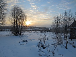 日出,清晨,雪