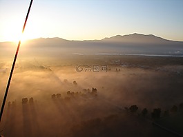字段,霧,天空