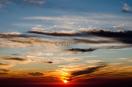 日落,天空,傍晚的天空