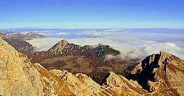 山,云,天空