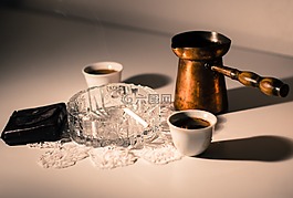 咖啡,香煙,蒸汽