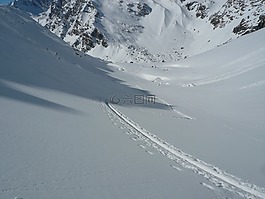 登山滑雪,山,雪