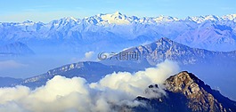 美妙,顶部,山