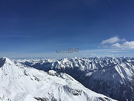 山,空,自然