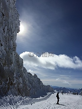山,冬天,雪