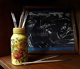 圖片,刷,靜物