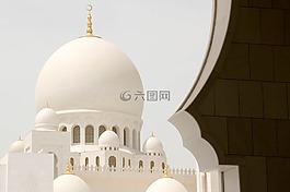 清真寺,阿布扎比,白