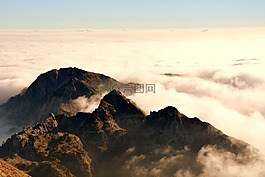 山,云,天空