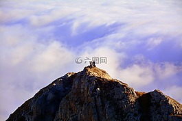 頂部,游覽,云