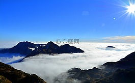 山,云,天空