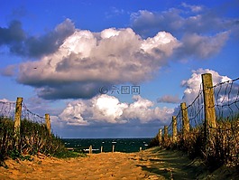 海灘,海,沙丘