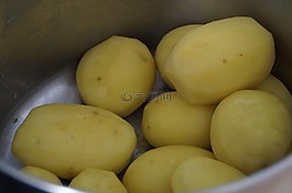 土豆,熟,锅