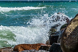 波罗的海,波,海滩