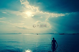 天空,云,光線