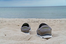 海灘,波羅的海,鞋