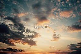 天空,云,光線
