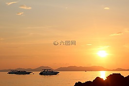 帆船,日落,引導(dǎo)