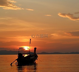 帆船,日落,引導(dǎo)