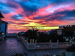 天空,西,日落