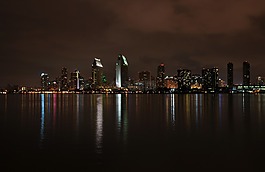 城市,天際線,夜