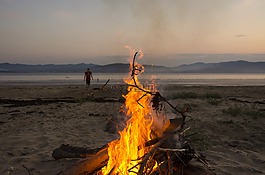 火,海灘,露營(yíng)