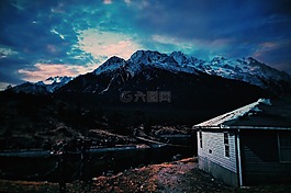 云南,玉龍雪山,木屋