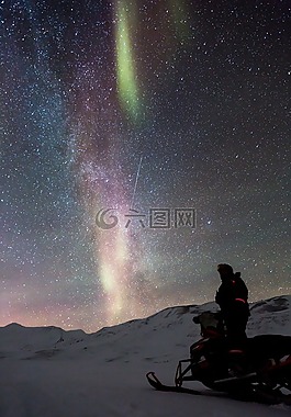 雪地車,奧羅拉,極光