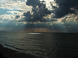 海,日落,假期