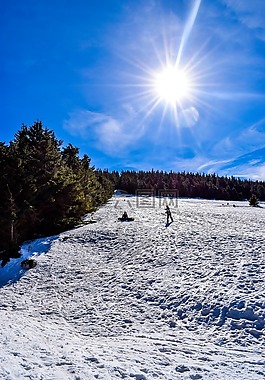 雪,冬天,山