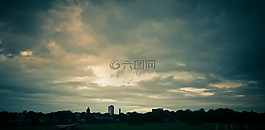 天空,城市,云