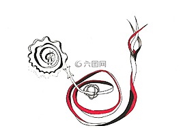 黑白,摘要,墨水