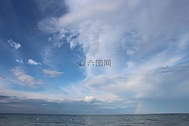景觀,海,彩虹