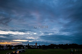 天空,城市,云