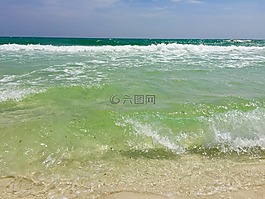 海滩,沙,夏天