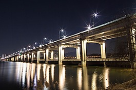 潜水学校,夜景,桥