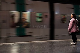 女子,站,等待