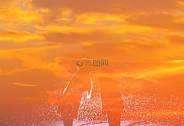 吻,爱,橙色