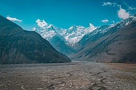 山,天上的藍(lán)色,地平線