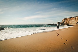 海灘,沙,海洋